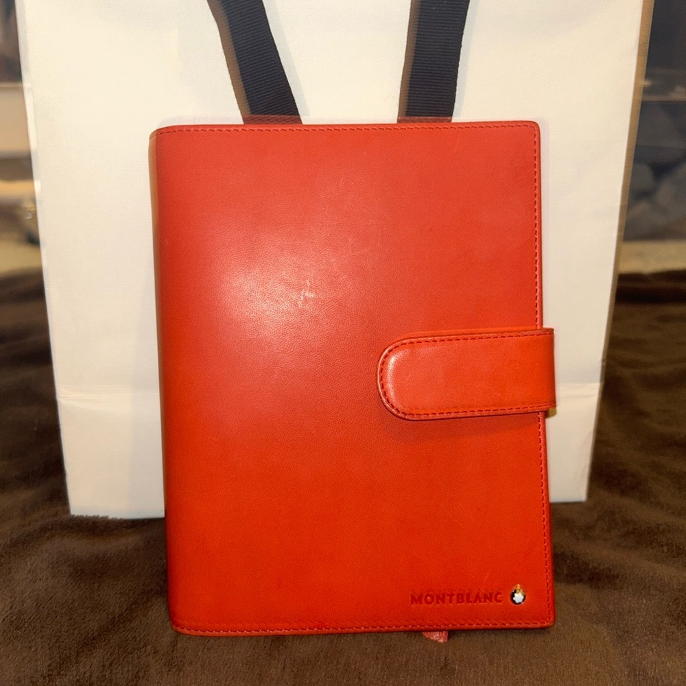 Montblanc Red Leather Wallet with Minimalist Design